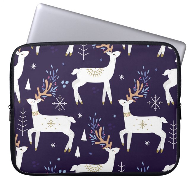 Cute tecknad hjort, sömlös mönster, daghem, rygg laptop fodral (Framsidan)