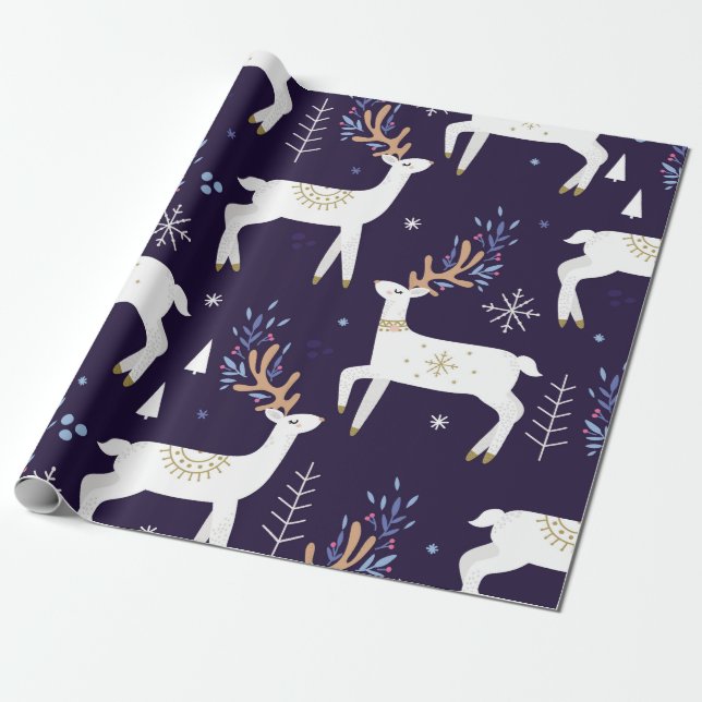 Cute tecknad hjort, sömlös mönster, daghem, rygg presentpapper (Utrullad)
