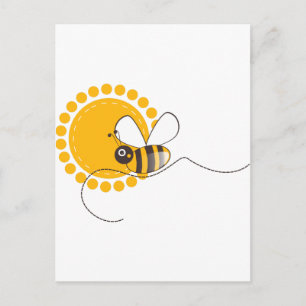 Cute Tecknad honey Bee Vykort