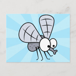 Cute Tecknad House Fly Vykort