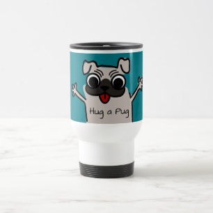 Cute Tecknad Hug a Pug Teal Resemugg
