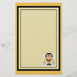 Cute Tecknad Humla bär honungsfickor Brevpapper