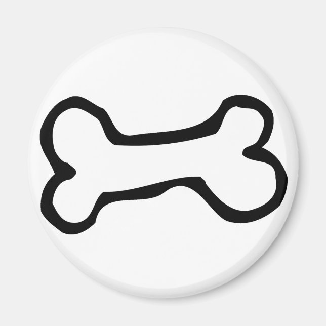 Cute Tecknad hund Bone Magnet (Framsidan)