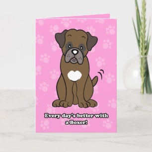 Cute Tecknad hund Boxer-hälsningskort Kort