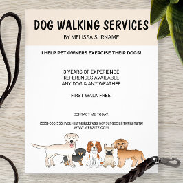 Cute Tecknad hund - Hund Walking Services Flygblad