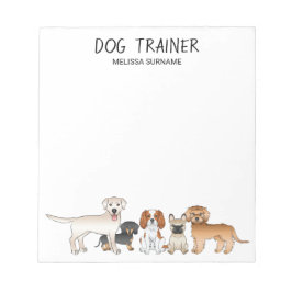 Cute Tecknad hund Illustration - Hund Trainer Anteckningsblock