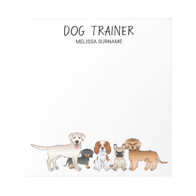 Cute Tecknad hund Illustration - Hund Trainer Anteckningsblock (Framsida)