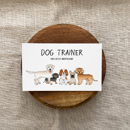Cute Tecknad hund Illustration - Hund Trainer Visitkort