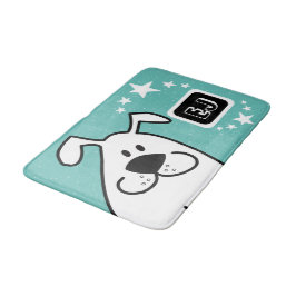 Cute Tecknad hund Monogram Badrumsmatta