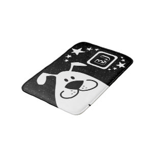 Cute Tecknad hund Monogram Badrumsmatta