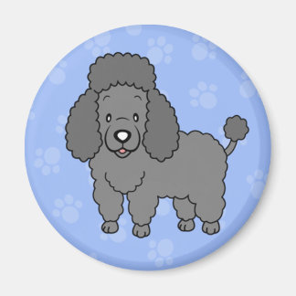 Cute Tecknad hund Pudel Magnet