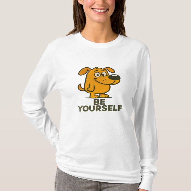 Cute Tecknad hund T-Shirt-inspirationslandet var d T Shirt (Framsida)