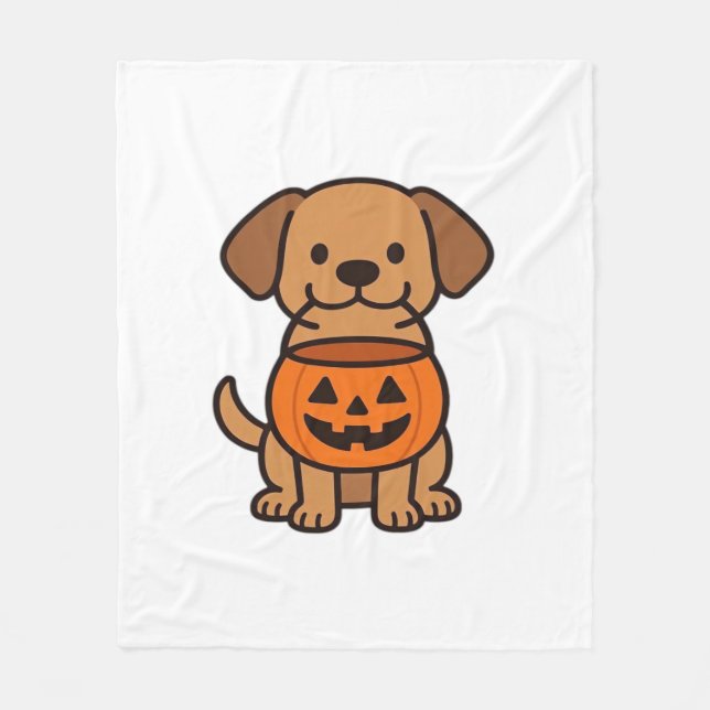 Cute Tecknad hund Trick eller Treating Classic T-S Fleecefilt (Framsidan)
