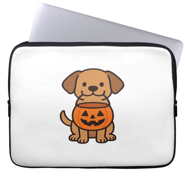 Cute Tecknad hund Trick eller Treating Classic T-S Laptop Fodral (Framsidan)