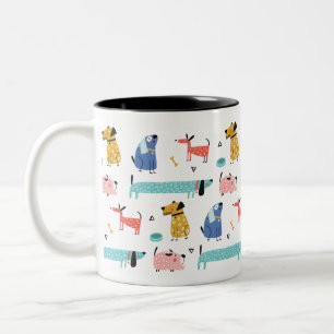 Cute Tecknad hund Två-Tonad Mugg