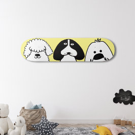 Cute Tecknad hund-uppspelningsdesign Mini Skateboard Bräda 18,5 Cm