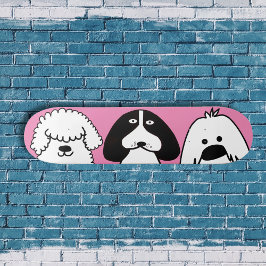 Cute Tecknad hund-uppspelningsdesign Mini Skateboard Bräda 18,5 Cm