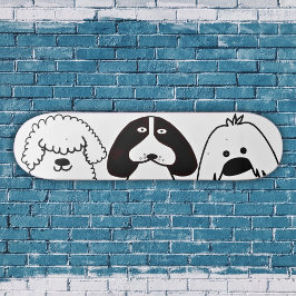 Cute Tecknad hund-uppspelningsdesign Mini Skateboard Bräda 18,5 Cm