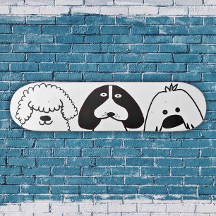 Cute Tecknad hund-uppspelningsdesign Mini Skateboard Bräda 18,5 Cm