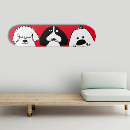 Cute Tecknad hund-uppspelningsdesign Mini Skateboard Bräda 18,5 Cm