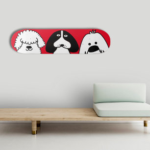 Cute Tecknad hund-uppspelningsdesign Mini Skateboard Bräda 18,5 Cm
