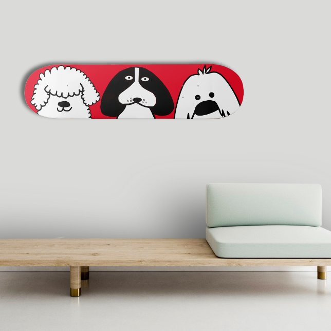 Cute Tecknad hund-uppspelningsdesign Mini Skateboard Bräda 18,5 Cm (Skapare uppladdad)