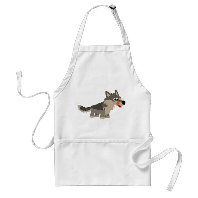 Cute Tecknad Hungrig Varg Cooking Apron Förkläde (Framsidan)