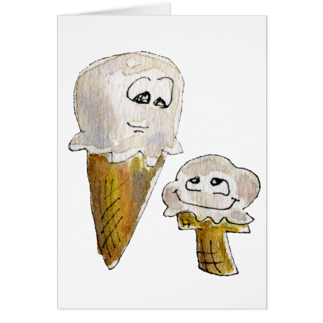 Cute Tecknad Ice Cream Conces Hälsningskort (Framsidan)