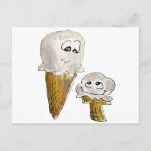 Cute Tecknad Ice Cream Conces Vykort