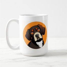 Cute Tecknad Illustration of a Puppy Kaffemugg