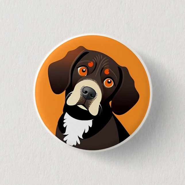 Cute Tecknad Illustration of a Puppy Knapp (Framsida)