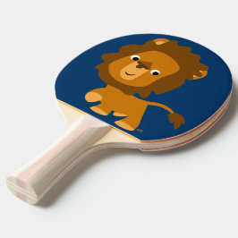 Cute Tecknad Innehåll Lejon Ping Pong Paddle Pingisracket