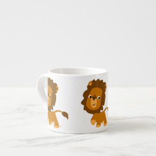 Cute Tecknad Innehåll Lejona Espresso Mugg Espressomugg