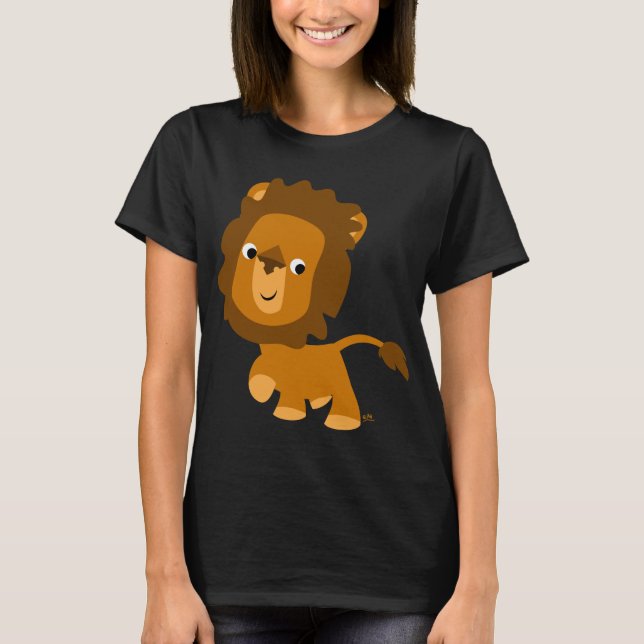 Cute Tecknad Innehåll Lejona kvinnor T-shirt (Framsida)