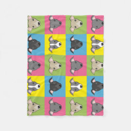 Cute tecknad Italienska greyhounds pop art mönster Fleecefilt
