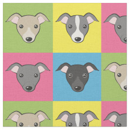 Cute tecknad Italienska greyhounds pop art mönster Tyg