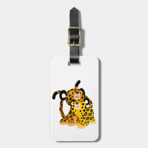 Cute Tecknad Jaguars in Kärlek Luggage Tag Bagagebricka