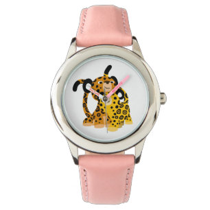 Cute Tecknad Jaguars in Kärlek Watch Armbandsur