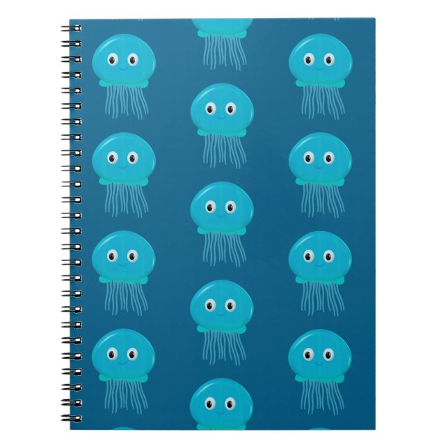 Cute Tecknad Jellyfish Anteckningsbok (Framsidan)