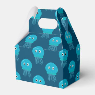 Cute Tecknad Jellyfish Mönster i Blå oceanen Presentaskar