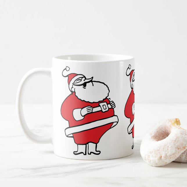 Cute Tecknad Jolly Jultomten Laughing Ho Ho Ho Kaffemugg (Med munk)