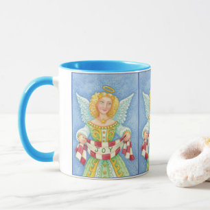 Cute Tecknad julgel Halo med Joy Banner Mugg