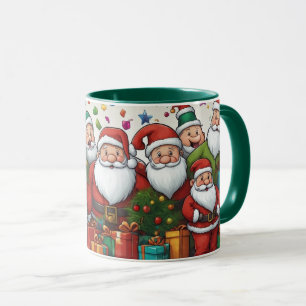 Cute Tecknad Jultomten Mugg vid jul
