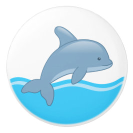 Cute Tecknad Jumping Dolphin Knopp