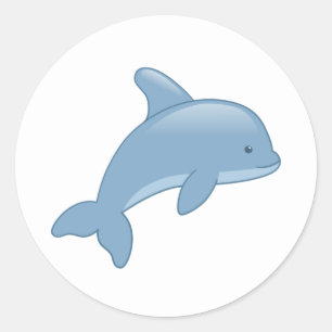 Cute Tecknad Jumping Dolphin Runt Klistermärke