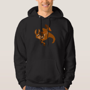 Cute Tecknad Kangaroos Somersault Hoodie