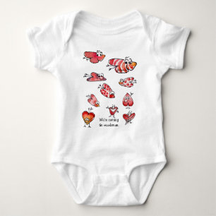 Cute Tecknad Kärlek Hearts Baby T-shirt