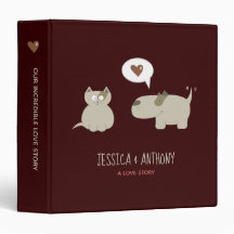 Cute-Tecknad - katt och Hund par Bröllopsfixaren