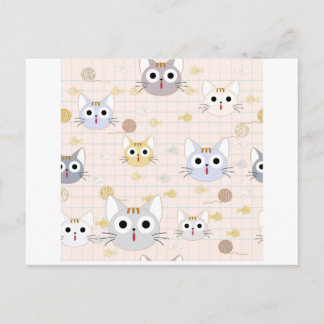 Cute tecknad, kattkattens kattunge-kattkaraktär, r vykort