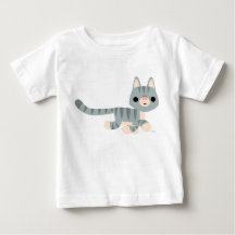 Cute Tecknad Kattunge Baby T-Shirt